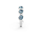 Six-Stone Round Aquamarine Wave Band in Silver with Shared Prong Setting_2