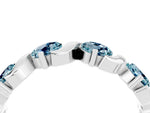 Six-Stone Round Aquamarine Wave Band in Silver with Shared Prong Setting_4