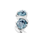 Six-Stone Round Aquamarine Wave Band in Silver with Shared Prong Setting_5