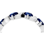 Six-Stone Round Blue Sapphire Wave Band in Silver with Shared Prong Setting_4
