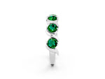 Six-Stone Round Emerald Wave Band in Silver with Shared Prong Setting_2