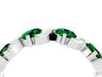 Six-Stone Round Emerald Wave Band in Silver with Shared Prong Setting_4