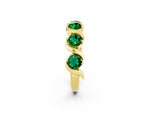 Six-Stone Round Emerald Wave Band in Yellow gold with Shared Prong Setting_2
