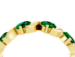Six-Stone Round Emerald Wave Band in Yellow gold with Shared Prong Setting_4