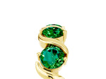 Six-Stone Round Emerald Wave Band in Yellow gold with Shared Prong Setting_5