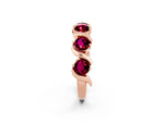 Six-Stone Round Garnet Wave Band in Rose gold with Shared Prong Setting_2
