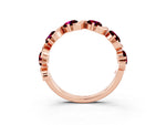 Six-Stone Round Garnet Wave Band in Rose gold with Shared Prong Setting_3