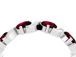 Six-Stone Round Garnet Wave Band in Silver with Shared Prong Setting_4