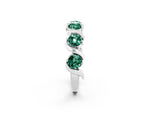 Six-Stone Round Green Sapphire Wave Band in Silver with Shared Prong Setting_2
