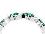Six-Stone Round Green Sapphire Wave Band in Silver with Shared Prong Setting_4