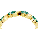 Six-Stone Round Green Sapphire Wave Band in Yellow gold with Shared Prong Setting_4