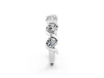Six-Stone Round Moissanite Wave Band in Platinum with Shared Prong Setting_2