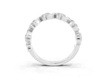 Six-Stone Round Moissanite Wave Band in Platinum with Shared Prong Setting_3