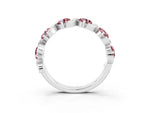 Six-Stone Round Morganite Wave Band in Silver with Shared Prong Setting_3