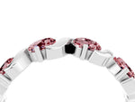 Six-Stone Round Morganite Wave Band in Silver with Shared Prong Setting_4