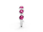 Six-Stone Round Pink Sapphire Wave Band in Silver with Shared Prong Setting_2