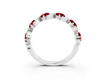 Six-Stone Round Ruby Wave Band in Silver with Shared Prong Setting_3