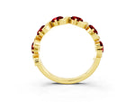 Six-Stone Round Ruby Wave Band in Yellow gold with Shared Prong Setting_3
