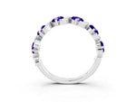 Six-Stone Round Tanzanite Wave Band in Platinum with Shared Prong Setting_3