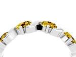 Six-Stone Round Yellow Sapphire Wave Band in Silver with Shared Prong Setting_4