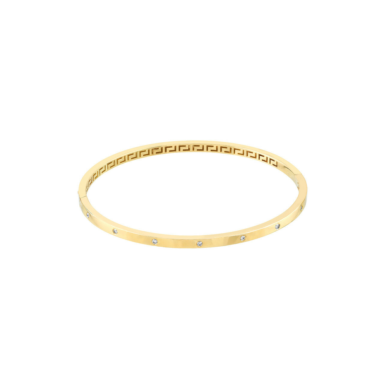 Diamond Studded Gold Tube Bangle