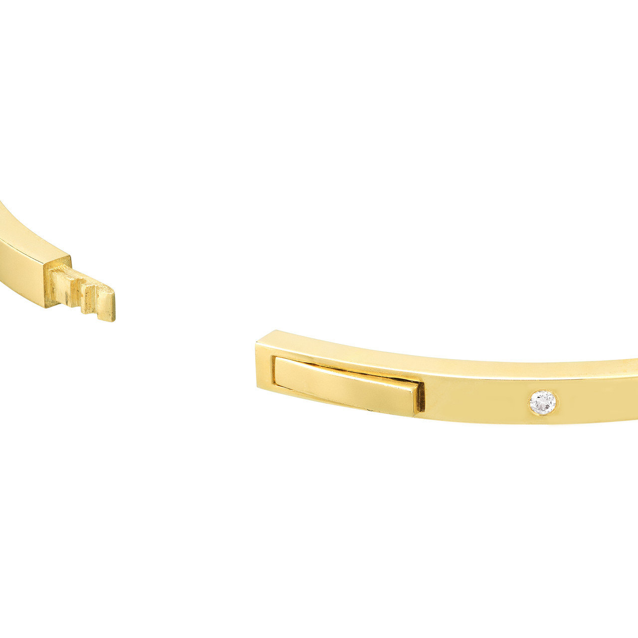 Diamond Studded Gold Tube Bangle