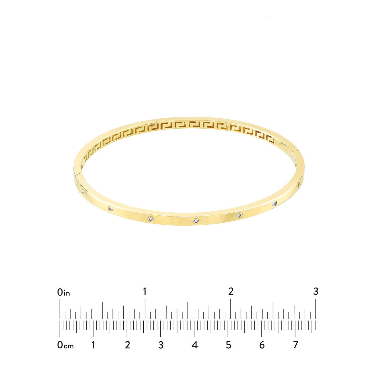 Diamond Studded Gold Tube Bangle