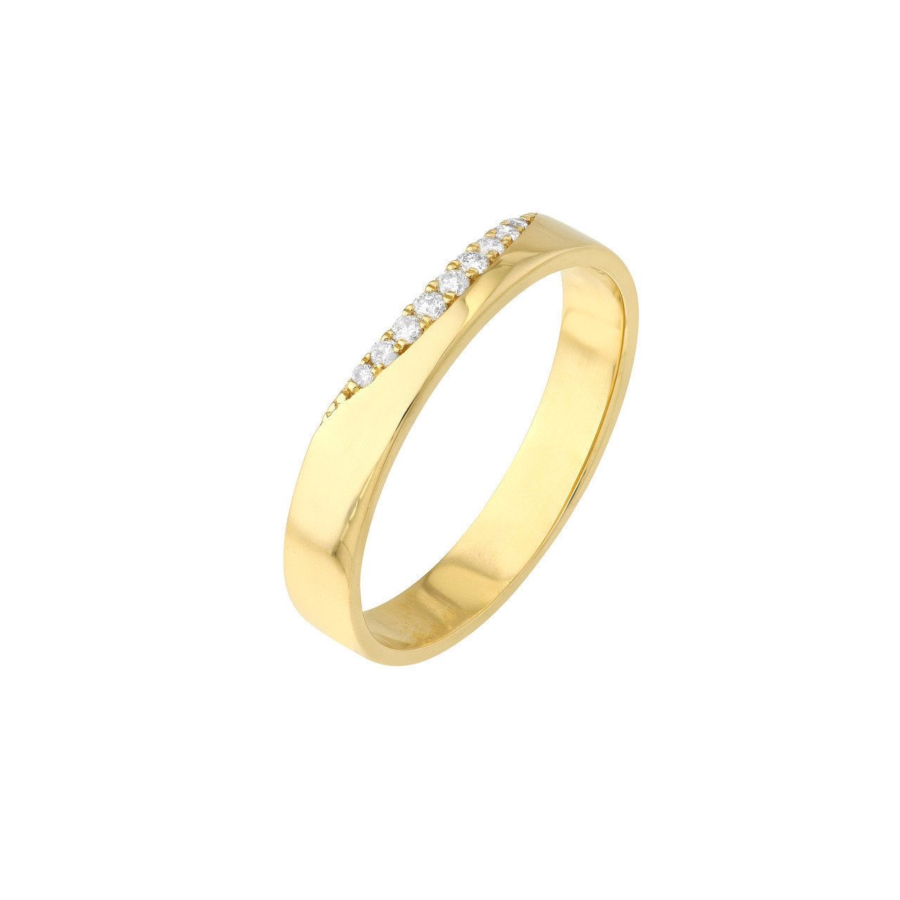 1/15tcw Diamond Curved Side Polished Band