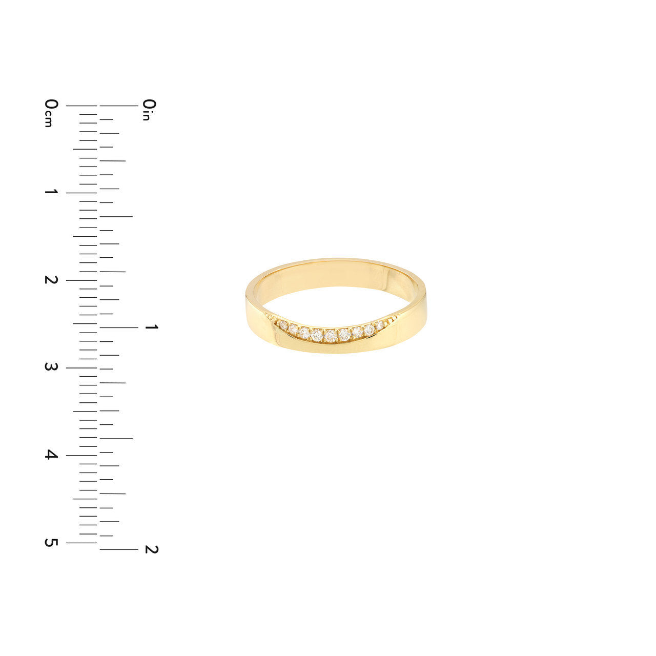 1/15tcw Diamond Curved Side Polished Band