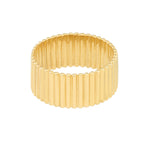 Ribbed Cigar Wide 14k Gold Band