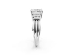 Three-Stone Asscher Cut Diamond Channel Set Ring in White gold with Bar Prongs_8