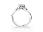 Three-Stone Asscher Cut Diamond Channel Set Ring in White gold with Bar Prongs_9