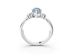 Three-Stone Fancy Blue Marquise Cut Diamond Channel Set Ring in White gold with Bar Prongs_3