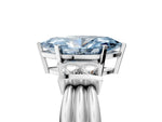 Three-Stone Fancy Blue Marquise Cut Diamond Channel Set Ring in White gold with Bar Prongs_5