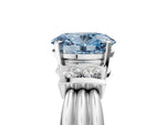 Three-Stone Fancy Blue Oval Cut Diamond Channel Set Ring in Silver with Bar Prongs_11