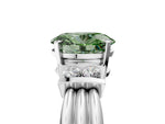 Three-Stone Fancy Green Oval Cut Diamond Channel Set Ring in Silver with Bar Prongs_11