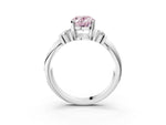 Three-Stone Fancy Pink Oval Cut Diamond Channel Set Ring in Platinum with Bar Prongs_15