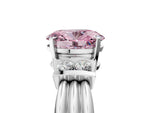 Three-Stone Fancy Pink Oval Cut Diamond Channel Set Ring in Platinum with Bar Prongs_17