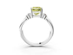 Three-Stone Fancy Yellow Princess Cut Diamond Channel Set Ring in White gold with Bar Prongs_3