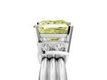 Three-Stone Fancy Yellow Princess Cut Diamond Channel Set Ring in White gold with Bar Prongs_5