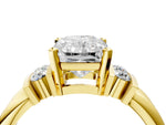 Three-Stone Marquise Cut Diamond Channel Set Ring in Yellow gold with Bar Prongs_4