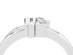 Three-Stone Round Amethyst Leaf Bypass Ring in White gold with Bezel Setting_4