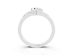 Three-Stone Round Citrine Leaf Bypass Ring in Platinum with Bezel Setting_3