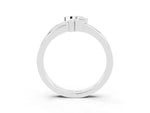 Three-Stone Round Morganite Leaf Bypass Ring in Platinum with Bezel Setting_3