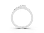 Three-Stone Round Peridot Leaf Bypass Ring in Silver with Bezel Setting_3