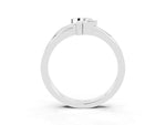 Three-Stone Round Tanzanite Leaf Bypass Ring in Platinum with Bezel Setting_3