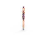 Twisted Marquise Amethyst Pavé Band in Rose gold with Shared Prong Setting_2