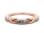 Twisted Marquise Aquamarine Pavé Band in Rose gold with Shared Prong Setting
