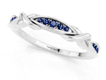 Twisted Marquise Blue Sapphire Pavé Band in Platinum with Shared Prong Setting_1