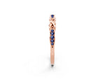 Twisted Marquise Blue Sapphire Pavé Band in Rose gold with Shared Prong Setting_2